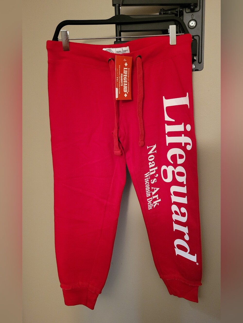 Red 'Lifeguard' Graphic Joggers